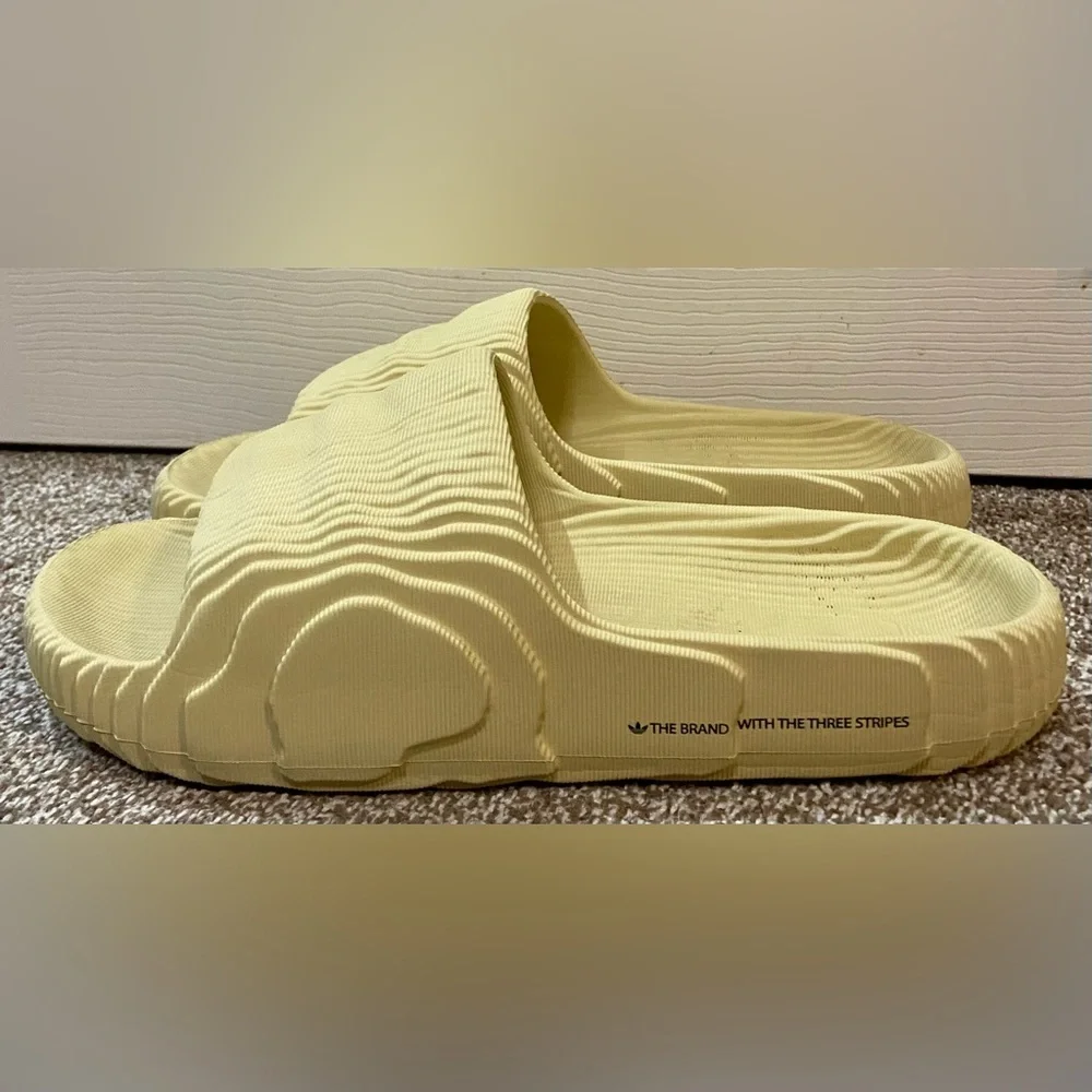 Adidas Adilette 22 Yellow Men's Casual Slip-On Sandal Size 12